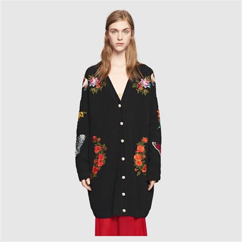 gucci cardigan second hand|Gucci embroidered oversized cardigan.